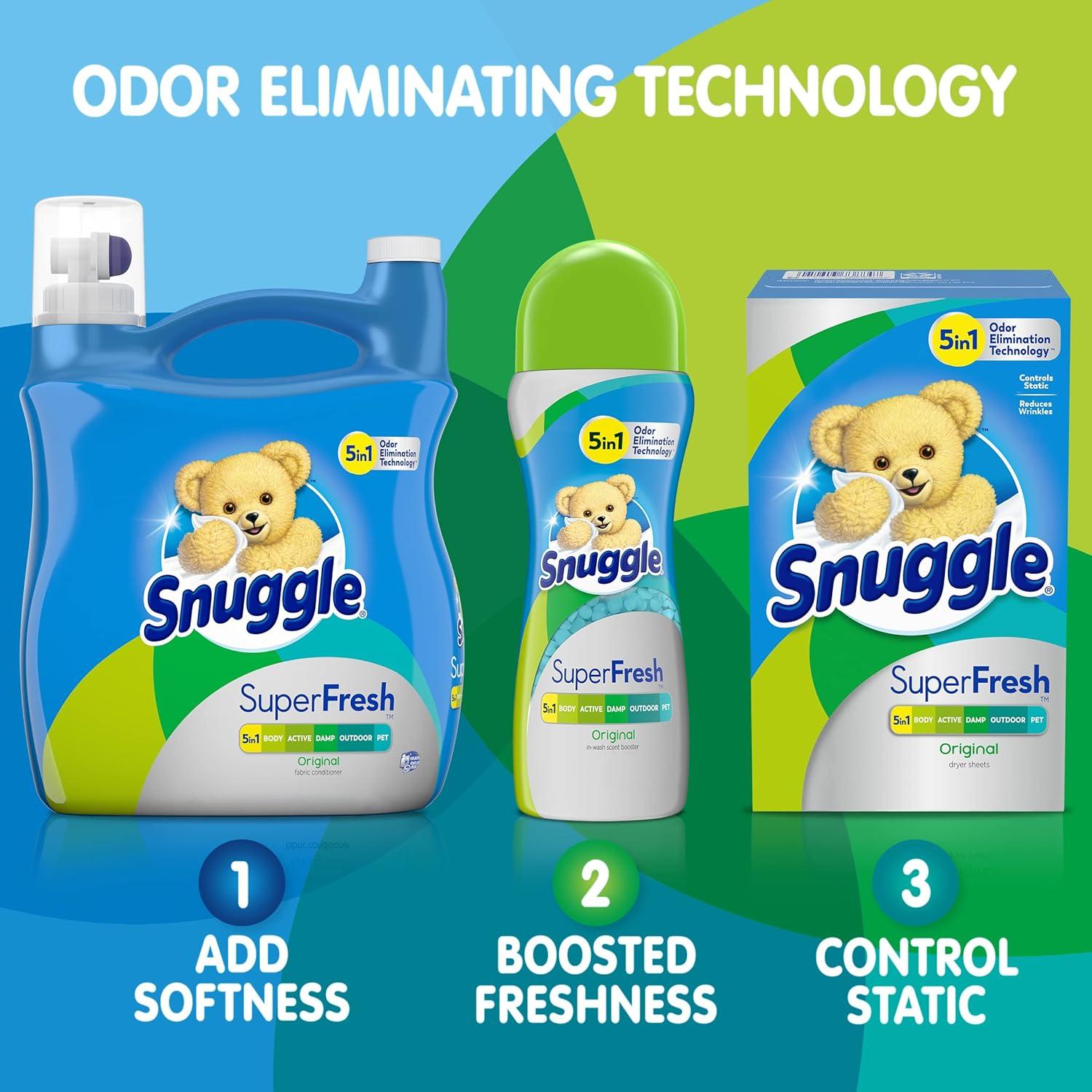 image:imageSnuggle SuperFresh Fabric Softener Dryer Sheets 200 Count Morning Breeze LongLasting Fresh amp Clean Scent Tackles Pet Odor Helps Repel Pet Hair Reduces Static amp Fights Wrinkles HE SafeOriginal