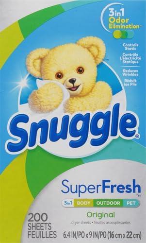 image:imageSnuggle SuperFresh Fabric Softener Dryer Sheets 200 Count Morning Breeze LongLasting Fresh amp Clean Scent Tackles Pet Odor Helps Repel Pet Hair Reduces Static amp Fights Wrinkles HE SafeOriginal
