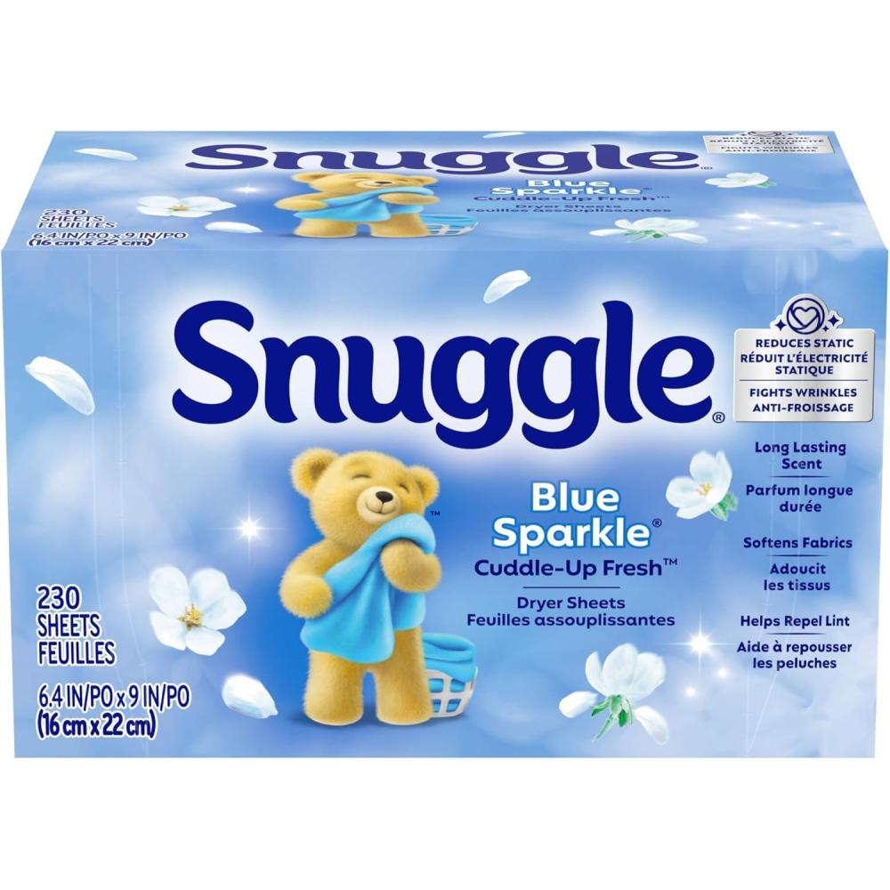 image:imageSnuggle Fabric Softener Dryer Sheets Blue Sparkle 230 Count1 Count Pack of 1
