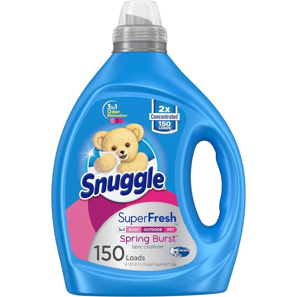 image:imageSnuggle SuperFresh Fabric Softener Liquid Ultra Concentrated 788 Oz 150 Medium Loads Spring Burst Fabric Conditioner Lasting Scent Fights Stubborn Odors Softens Reduces Static amp WrinklesSpring Burst