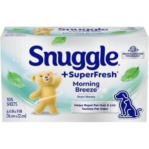 Snuggle Fabric Softener Dryer Sheets, Blue Sparkle, 230 Count(105 Count (Pack of 1))