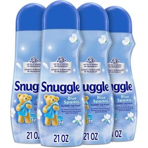 Snuggle In Wash Scent Booster, 21 Oz, 4 Pack, Lavender Breeze, Laundry Beads for Long-Lasting Freshness, Fragrance Enhancer for Clothes, Bedding & Activewear, HE Safe(Blue Sparkle)
